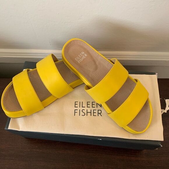 Eileen Fisher deed slide leather upper and lining sandal size 5 - Picture 1 of 7